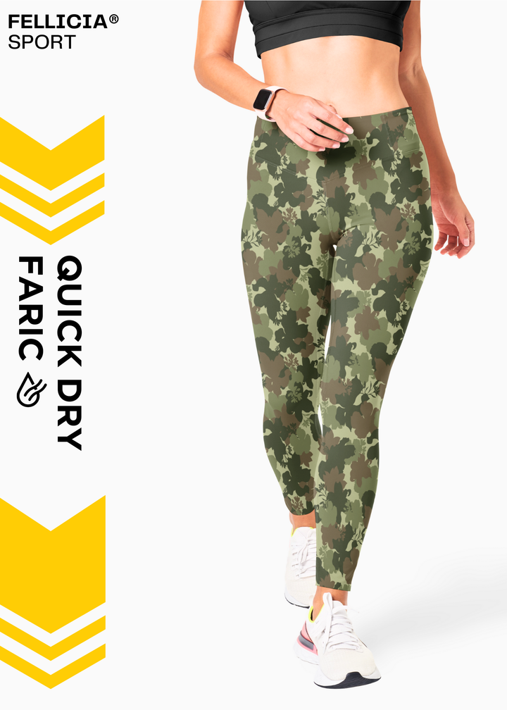 Active Tights with Pocket (Tropical Print)