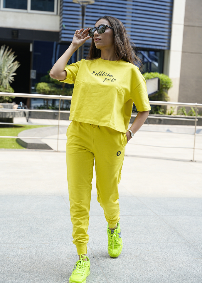 Co-ord Set (Neon Yellow) Sweatshirt & Joggers for Women