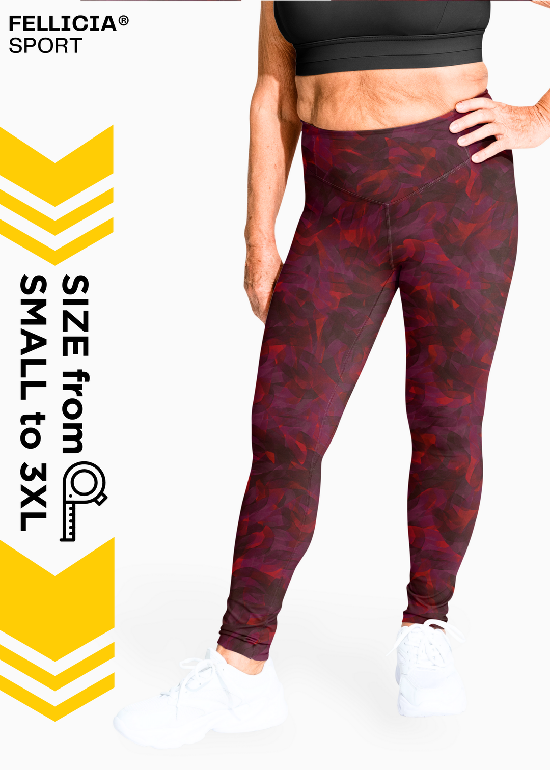 Active Tights with Pocket (Burgundy Maze)