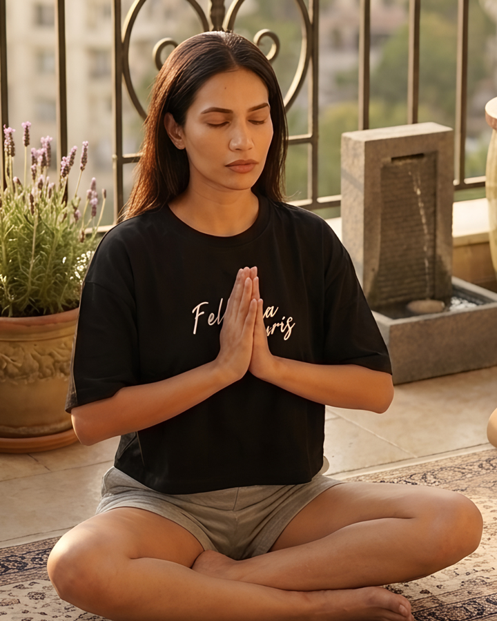 GHAR Tee – 100% Cotton | 260 GSM Loop Knit - BLACK