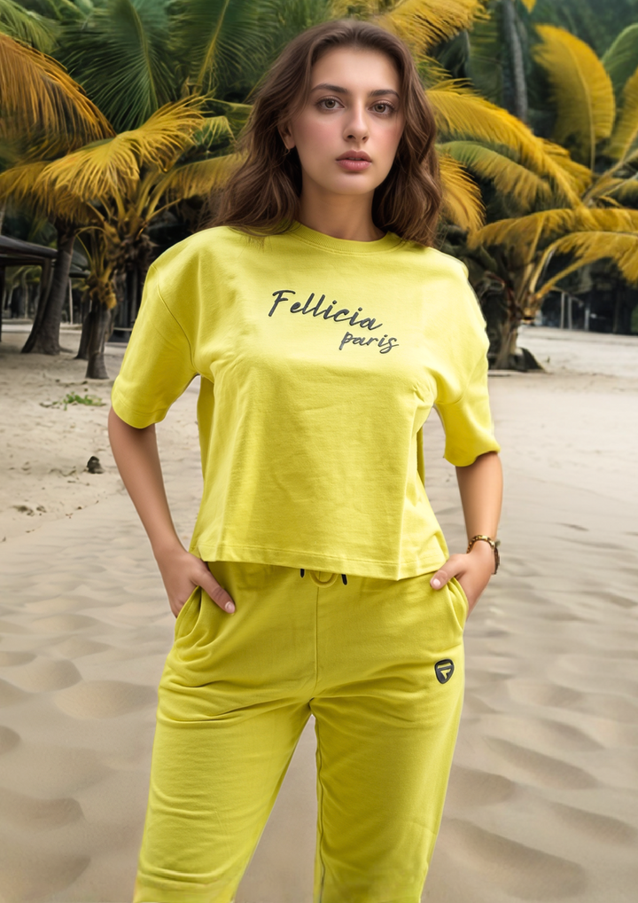 Co-ord Set (Neon Yellow) Sweatshirt & Joggers for Women