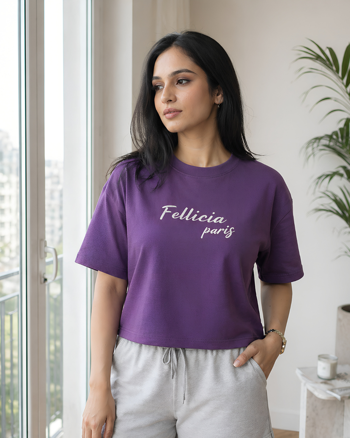 GHAR Tee – 100% Cotton | 260 GSM Loop Knit - PURPLE
