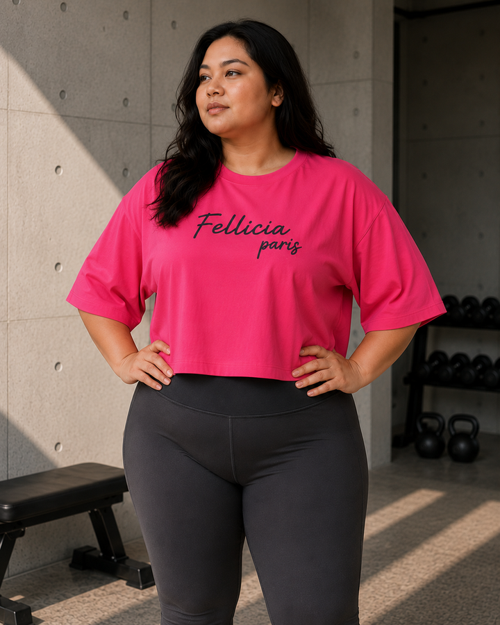 Sweat Tee – 260 GSM 100% Cotton Loop Knit - FUCHSIA PINK
