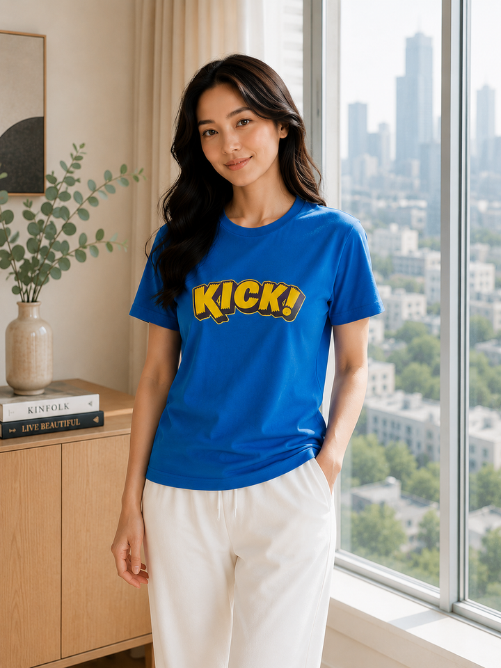 GHAR Comfort assorted Cotton Tee - Blue