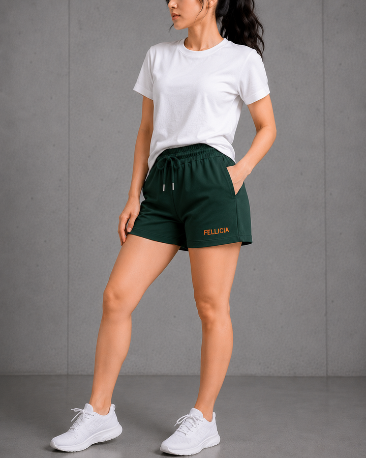 100% COTTON (LOOP KNIT) - SHORTS (OLIVE GREEN)