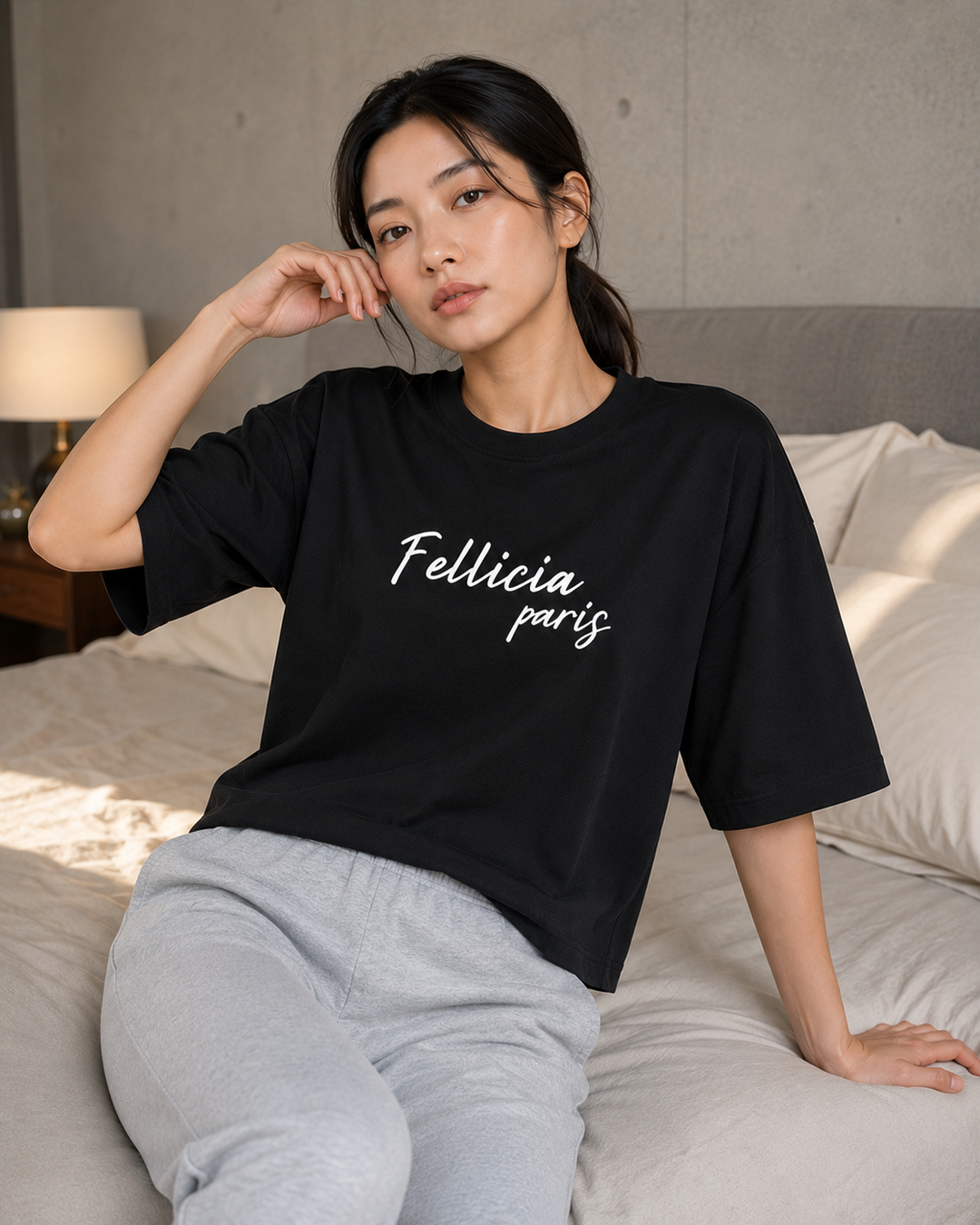 Active Sweat Tee – 260 GSM 100% Cotton Loop Knit - BLACK