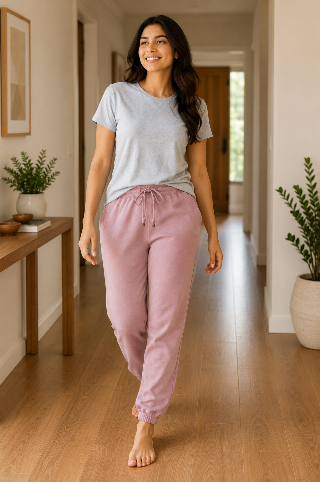 GHAR Jogger Pant – 100% Cotton | 260 GSM Loop Knit - DUST PINK