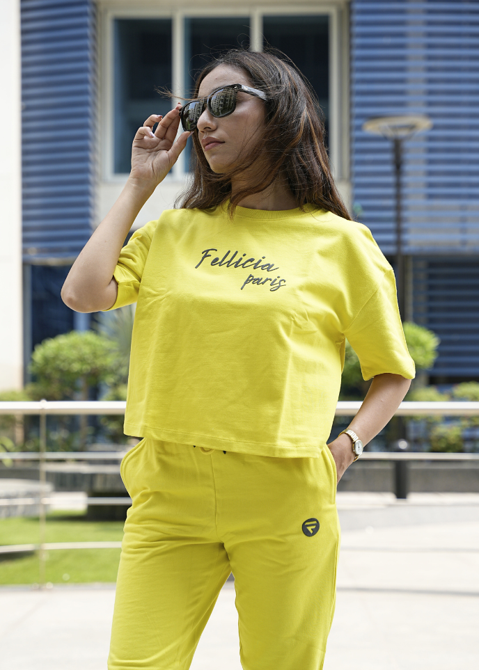 Co-ord Set (Neon Yellow) Sweatshirt & Joggers for Women