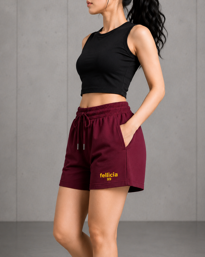 100% COTTON (LOOP KNIT) - SHORTS (MAROON)