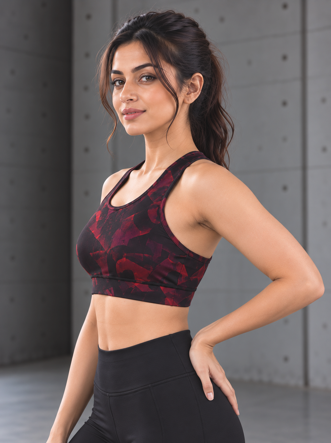 Everyday Sports Bra - Burgundy Maze