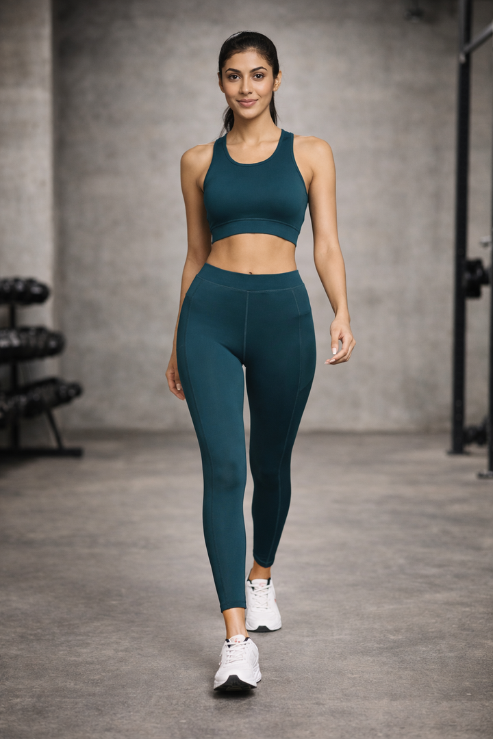 Everyday Basics Sports Bra & Leggings Set – Teal