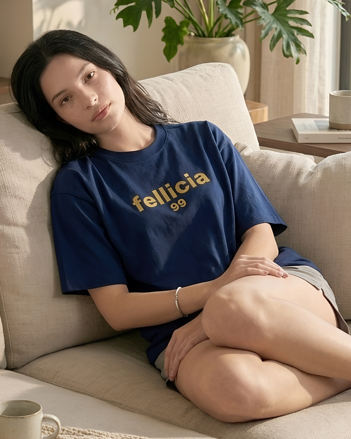 GHAR Tee – 100% Cotton | 260 GSM Loop Knit - NAVY BLUE