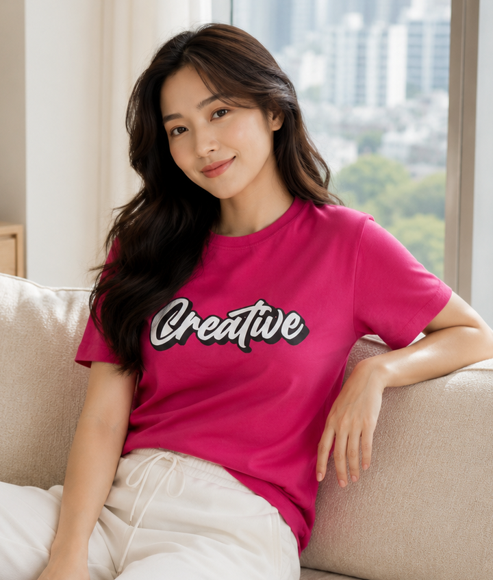 GHAR Cotton assorted Pink T-shirt