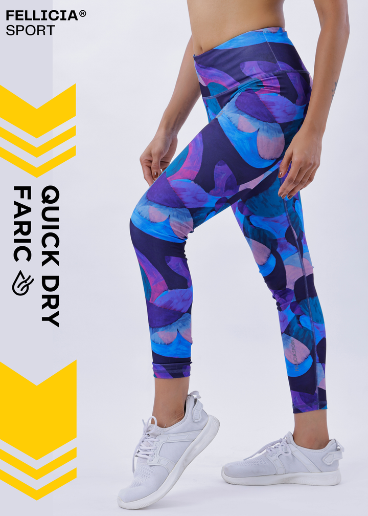 Active Tights with Pocket (Abstract print)