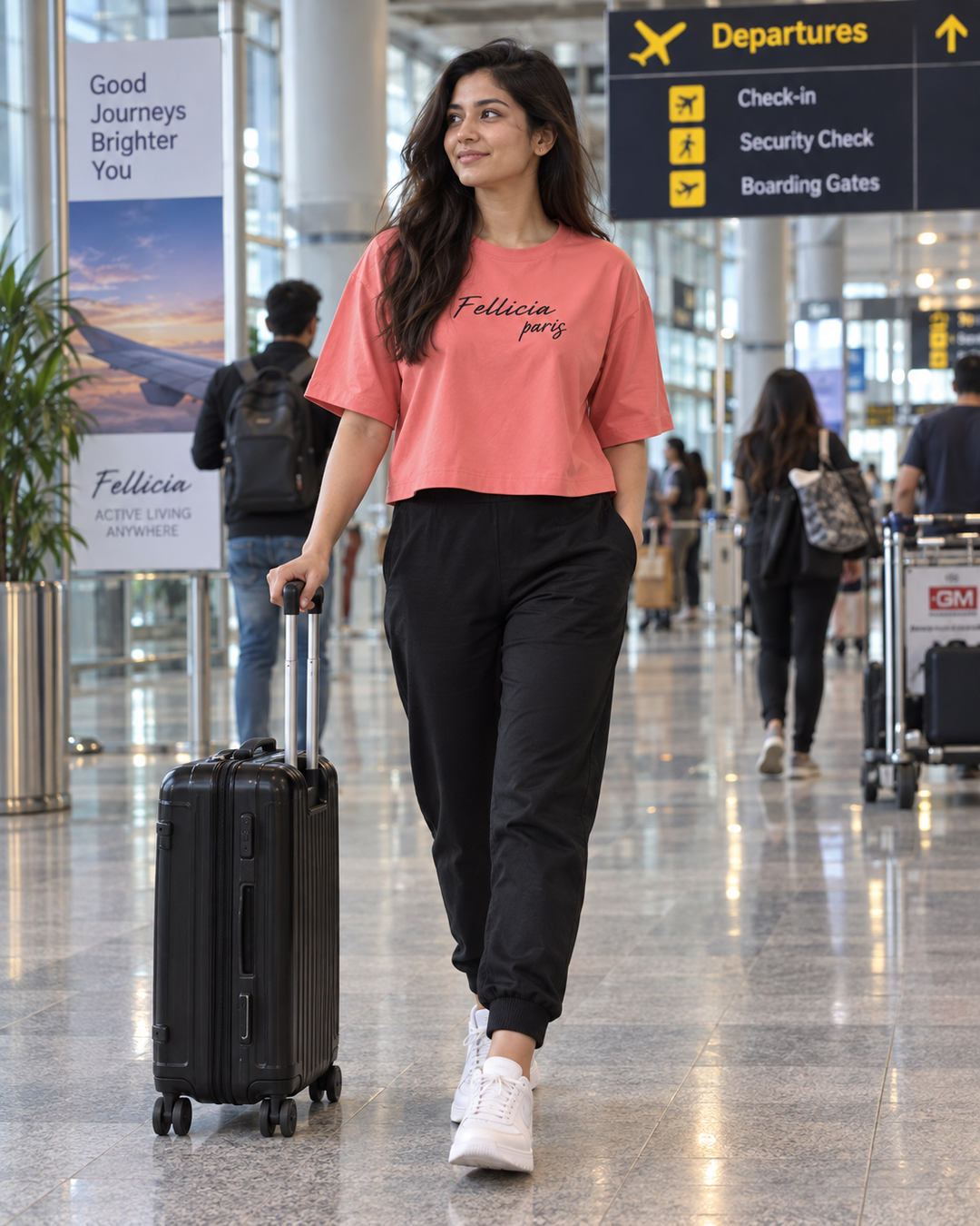 SweatTee& Jogger Vacation Set (PINK-Black)