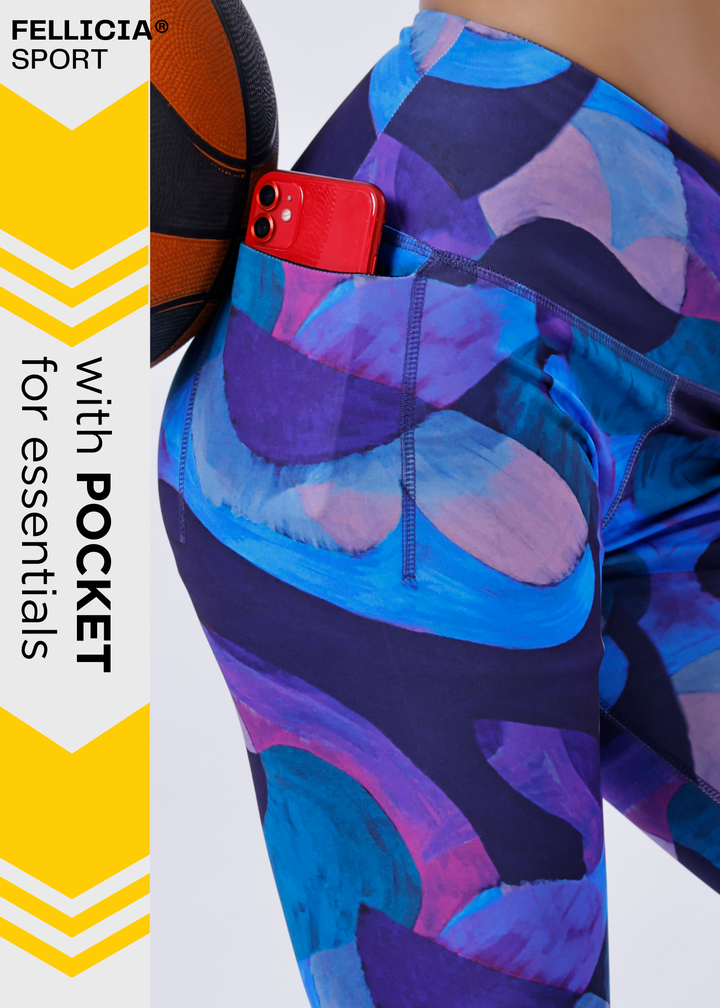 Active Tights with Pocket (Abstract print)