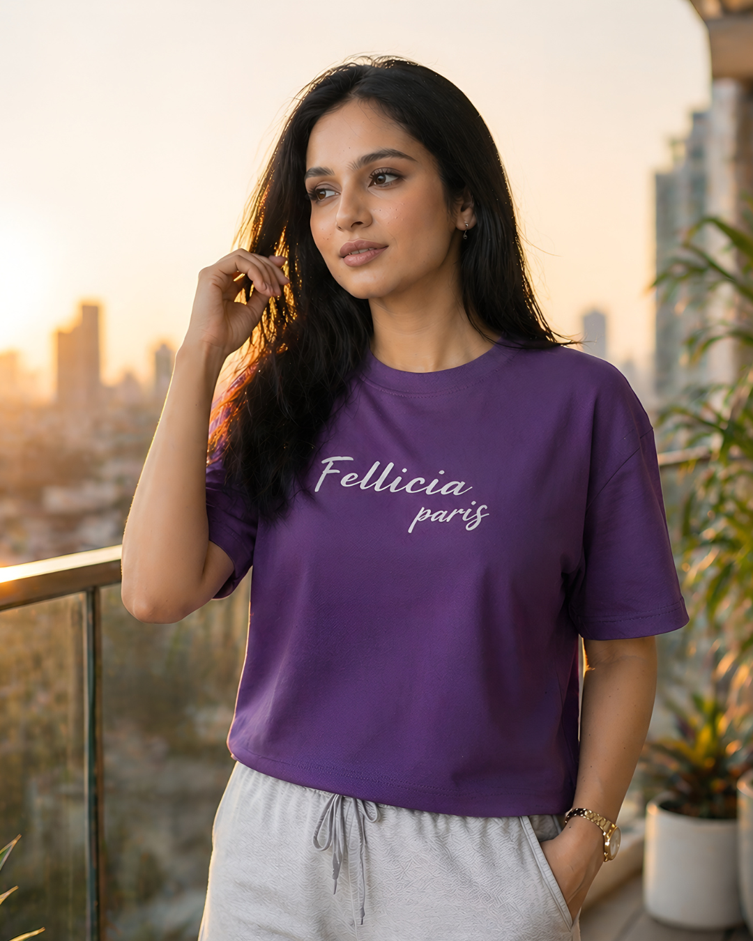 GHAR Tee – 100% Cotton | 260 GSM Loop Knit - PURPLE