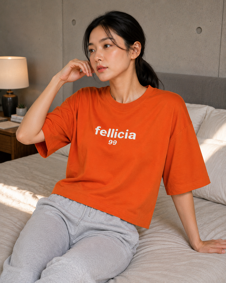 Sweat Tee – 260 GSM 100% Cotton Loop Knit - ORANGE