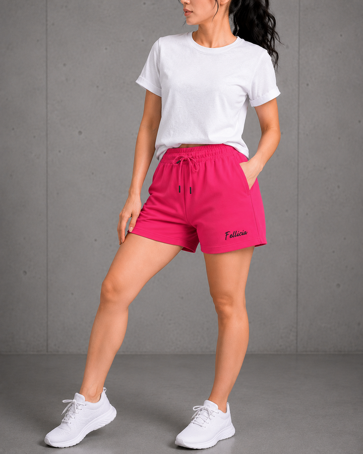 100% COTTON (LOOP KNIT) - SHORTS (FUCHSIA PINK)