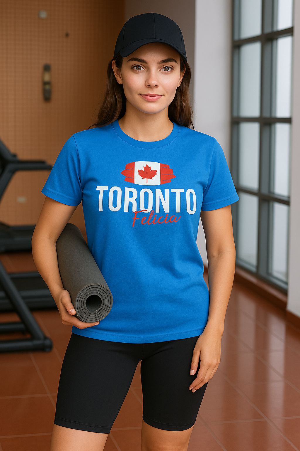 100% COTTON YOGA T-SHIRT (BLUE)