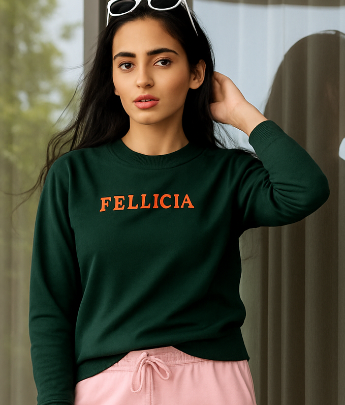 Women’s Sweatshirt & Joggers QUIRKY Set (Olive–Blush Pink)