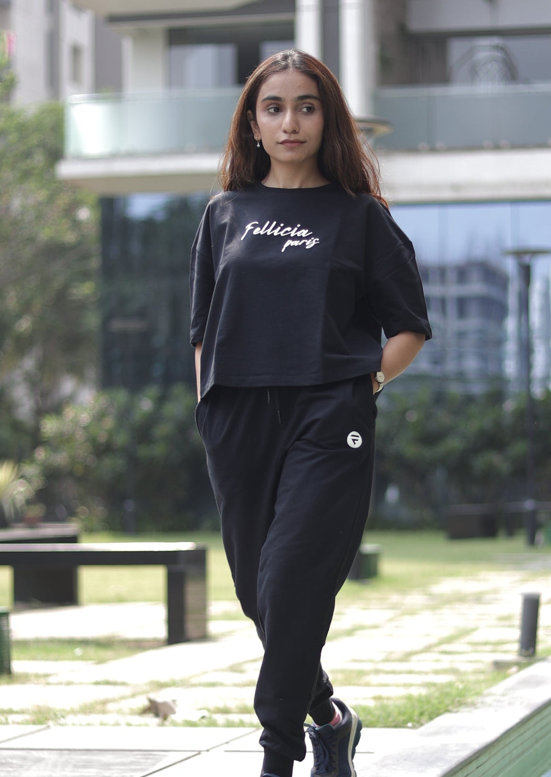 Co-ord Set (Black) Sweatshirt & Joggers for Women