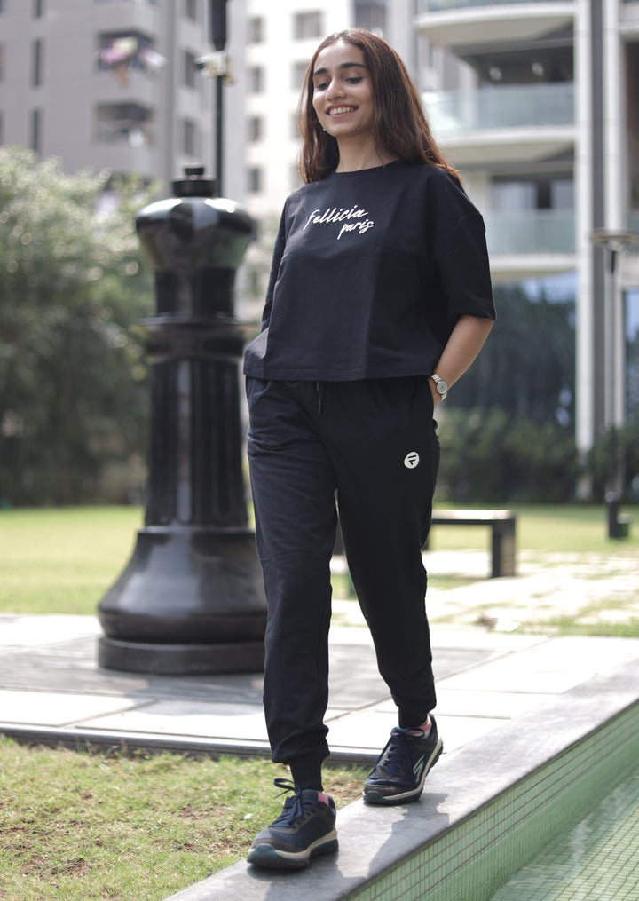 Co-ord Set (Black) Sweatshirt & Joggers for Women