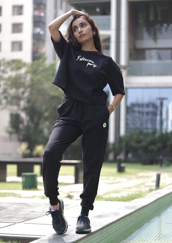 Co-ord Set (Black) Sweatshirt & Joggers for Women