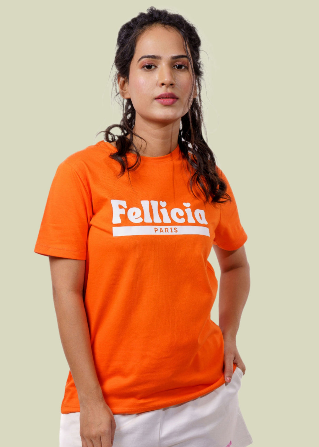 Orange Signature Print T-shirt for Women