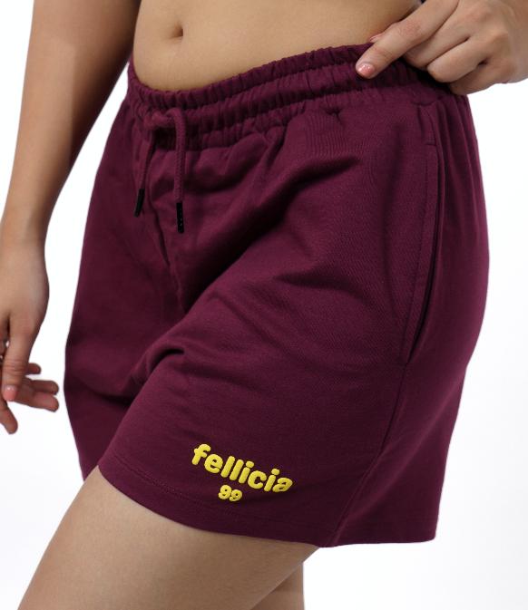 Cotton Loop-Knit Sweat-Shorts (Wine) – Sport Luxe Essential