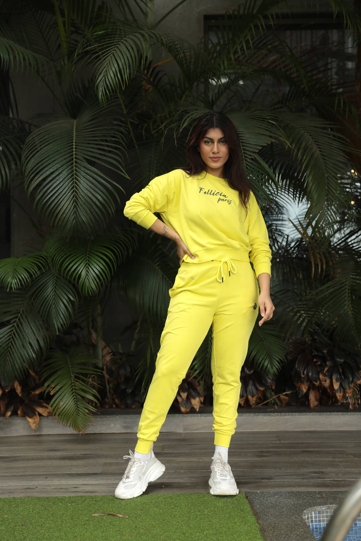 Co-ord Set (Neon Yellow) Sweatshirt & Joggers for Women