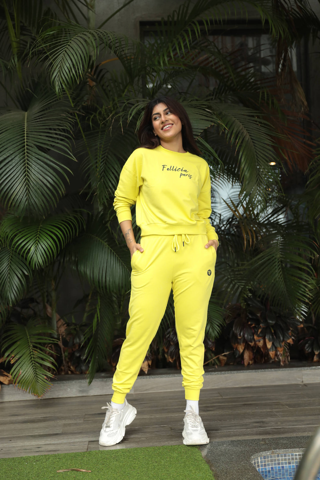 Co-ord Set (Neon Yellow) Sweatshirt & Joggers for Women