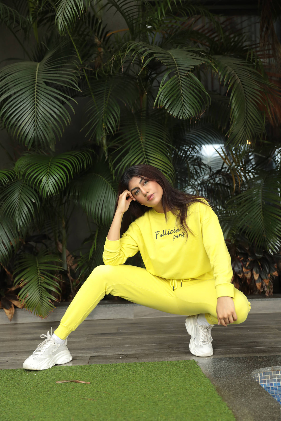 Co-ord Set (Neon Yellow) Sweatshirt & Joggers for Women