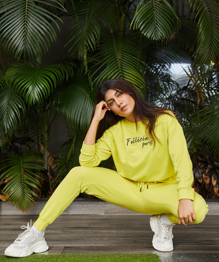 Sweatshirt & Jogger Vacation Set (Yellow CO-ORD)