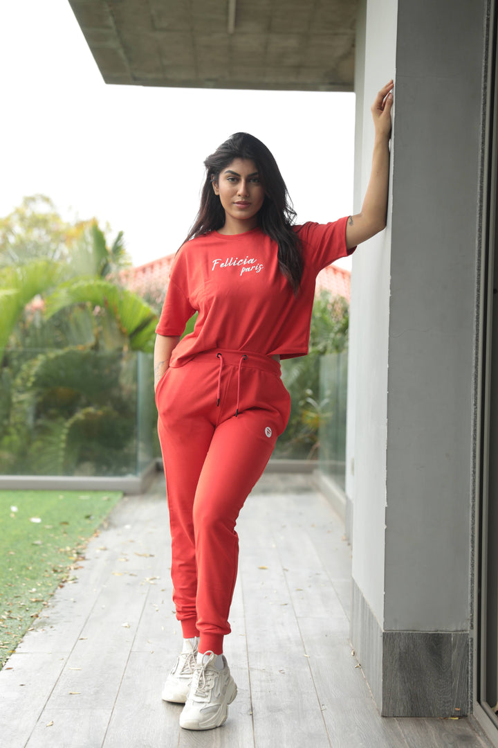 Co-ord Set (Self-Love RED) Sweatshirt & Joggers for Women