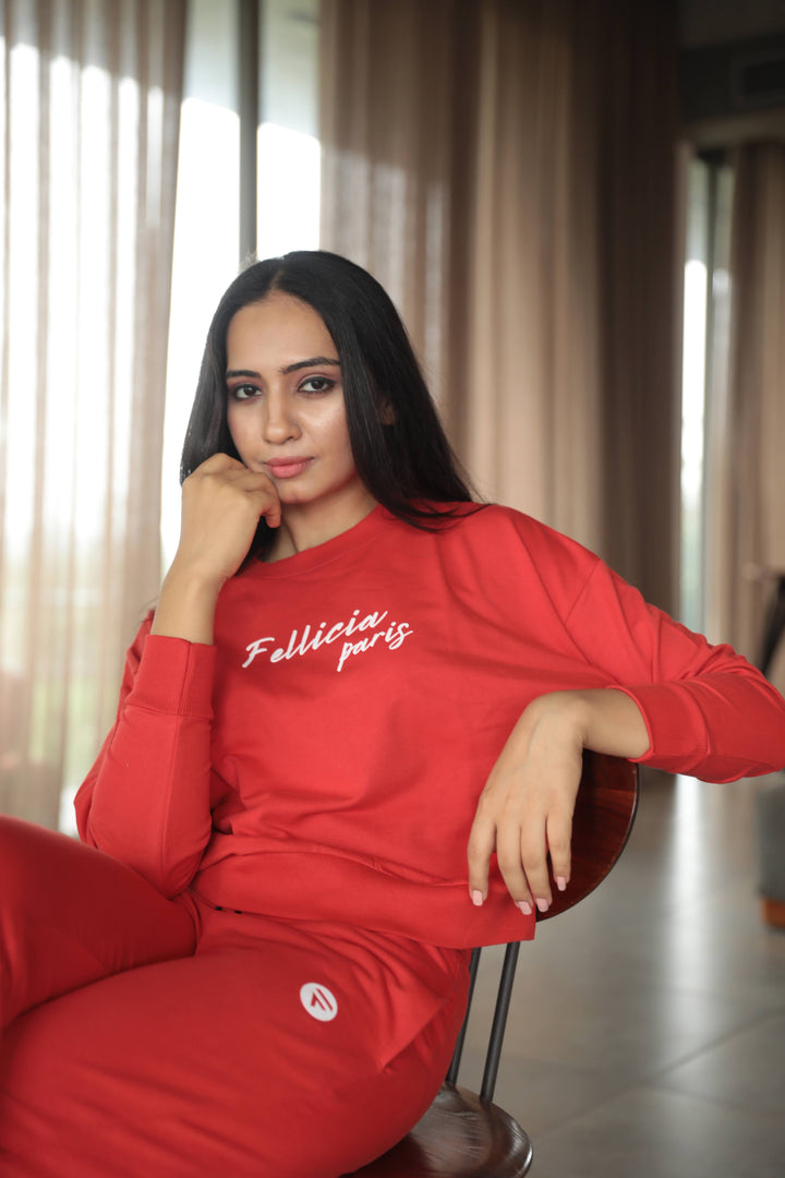 Co-ord Set (Self-Love RED) Sweatshirt & Joggers for Women