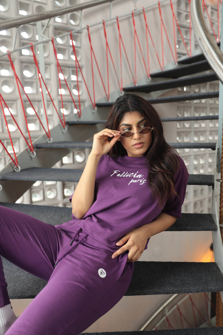 Co-ord Set (Royal Purple) Sweatshirt & Joggers for Women