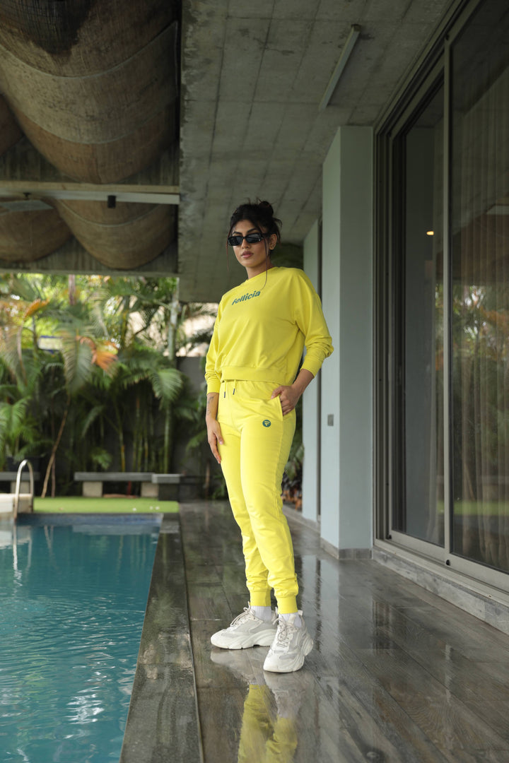 Co-ord Set (Neon Yellow) Sweatshirt & Joggers for Women