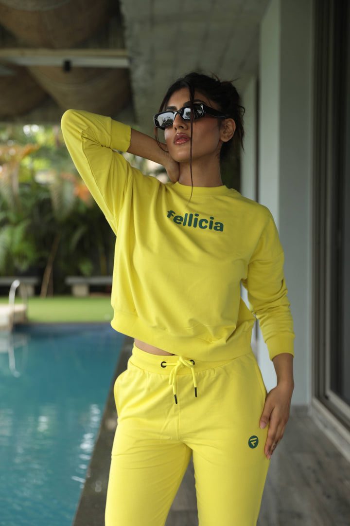 Co-ord Set (Neon Yellow) Sweatshirt & Joggers for Women