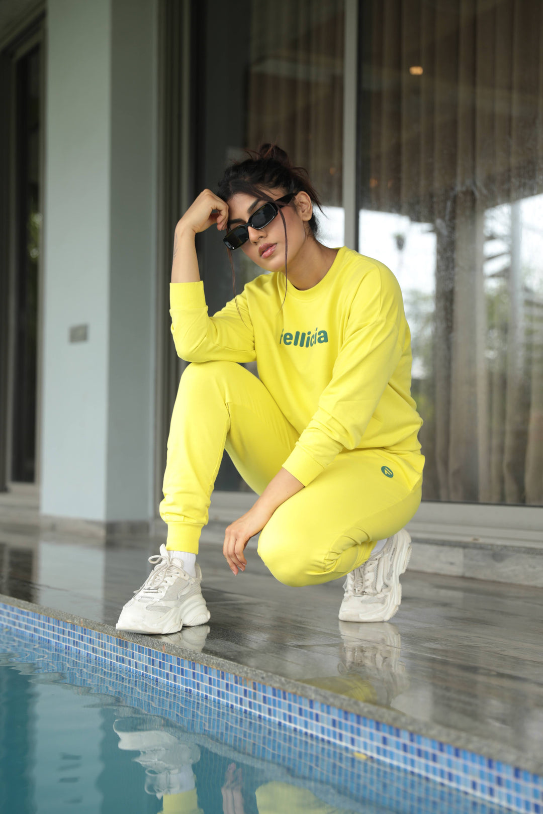 Co-ord Set (Neon Yellow) Sweatshirt & Joggers for Women