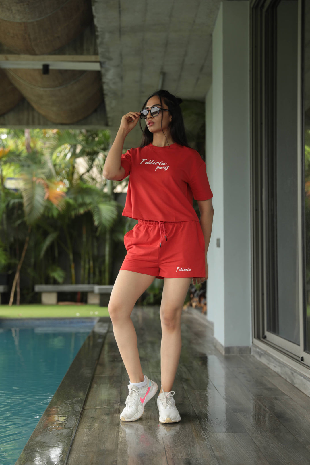 Co-ord Set (Self-Love RED) Sweatshirt & Shorts for Women