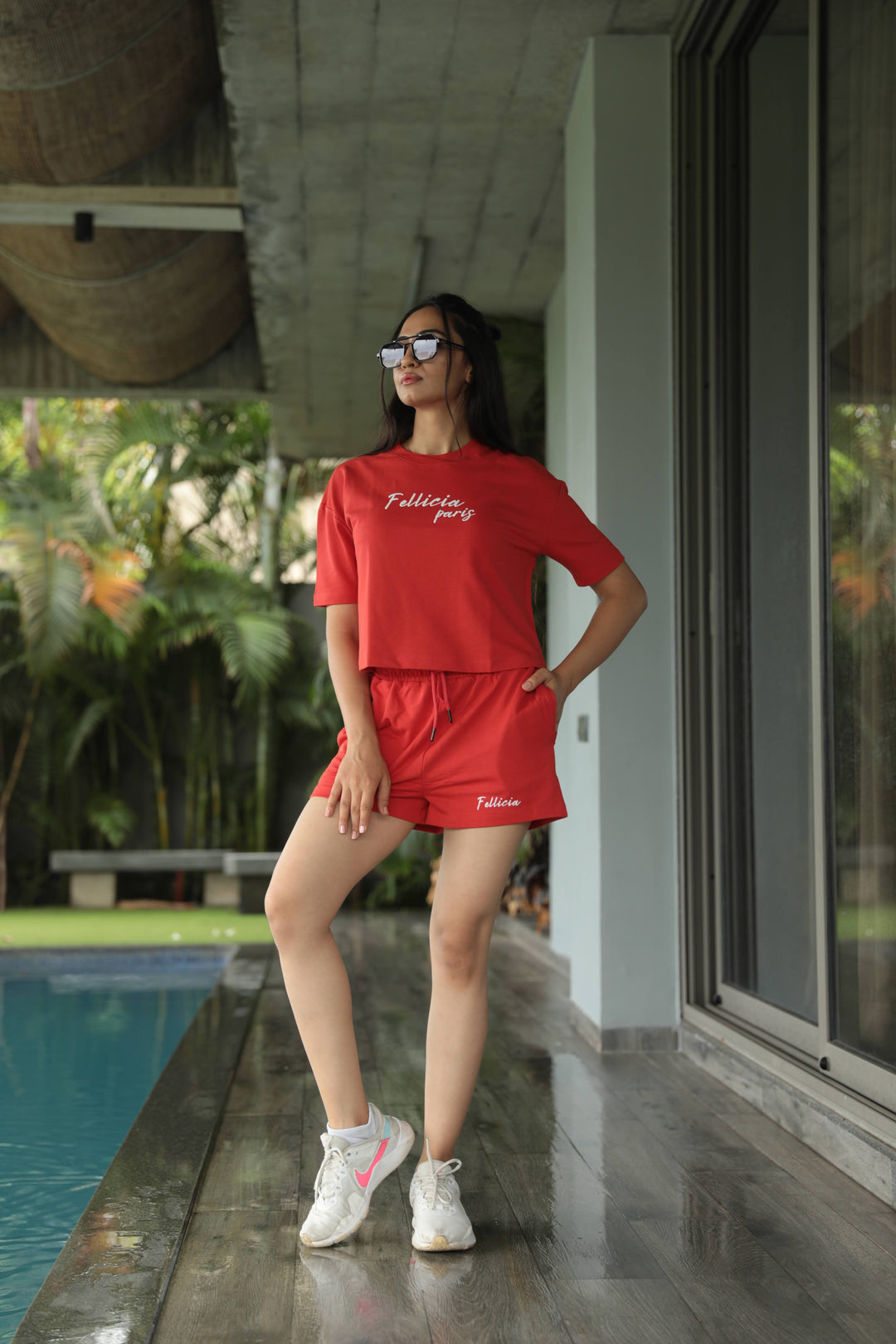 Co-ord Set (Self-Love RED) Sweatshirt & Shorts for Women