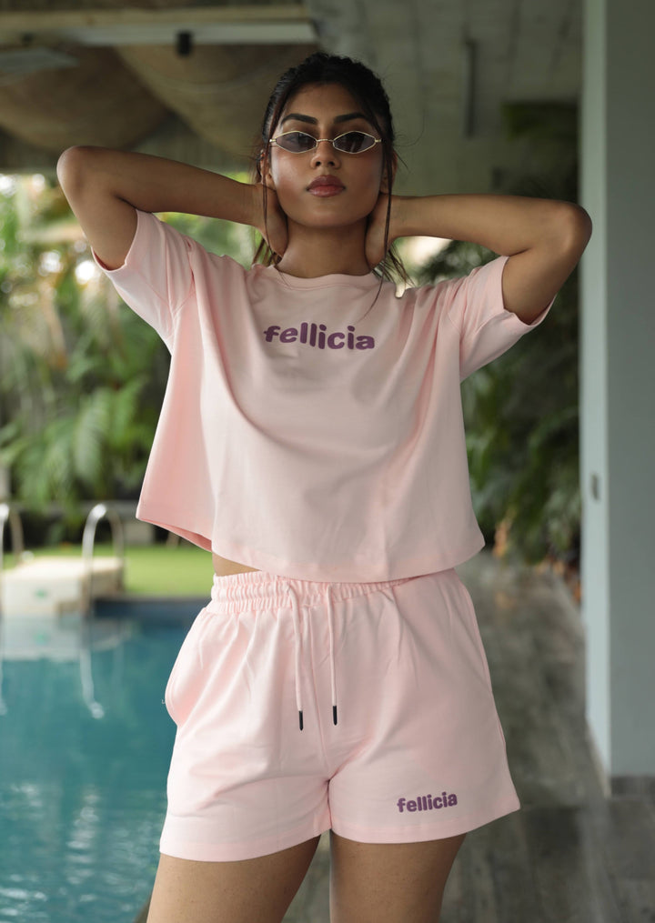 Co-ord Set (Blush) Sweatshirt & Shorts for Women