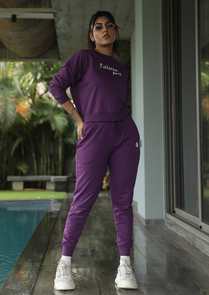 Co-ord Set (Royal Purple) Sweatshirt & Joggers for Women