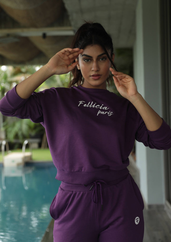 Co-ord Set (Royal Purple) Sweatshirt & Joggers for Women