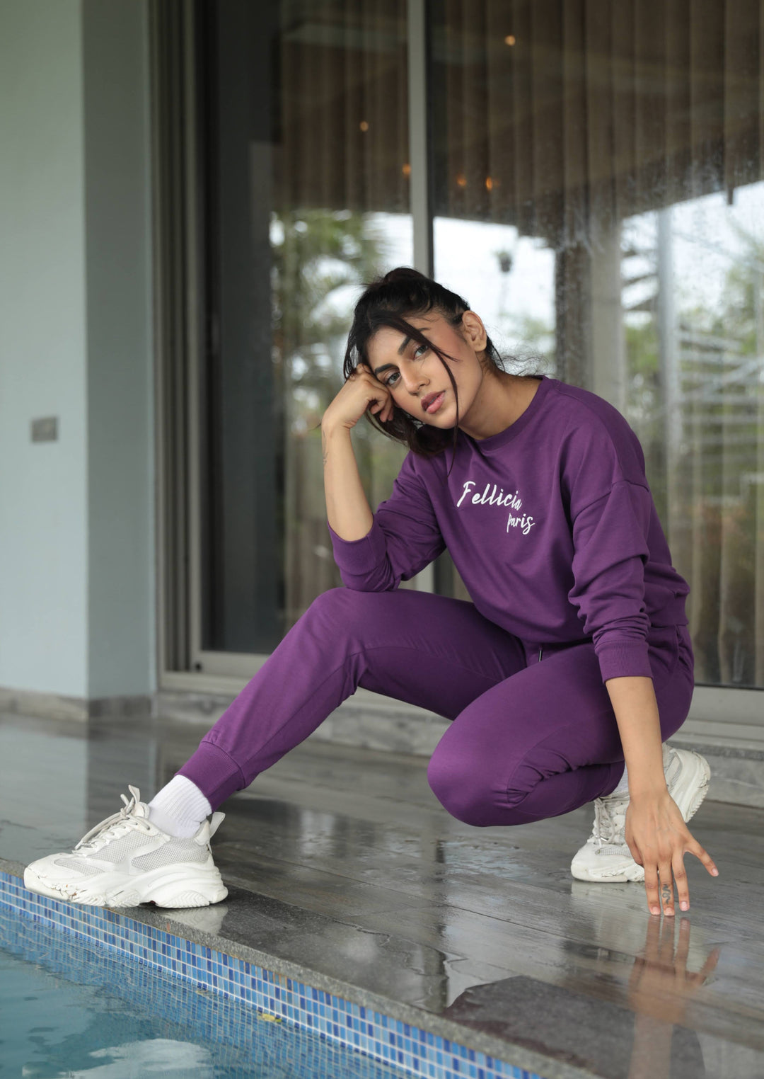 Co-ord Set (Royal Purple) Sweatshirt & Joggers for Women