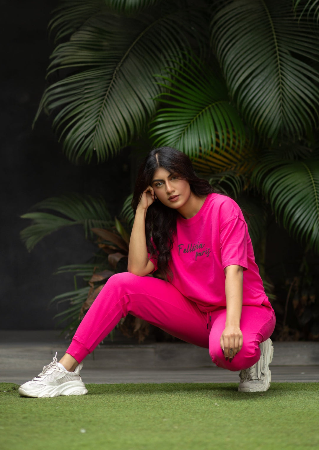 Co-ord Set (Fuchsia Pink) Sweatshirt & Joggers for Women