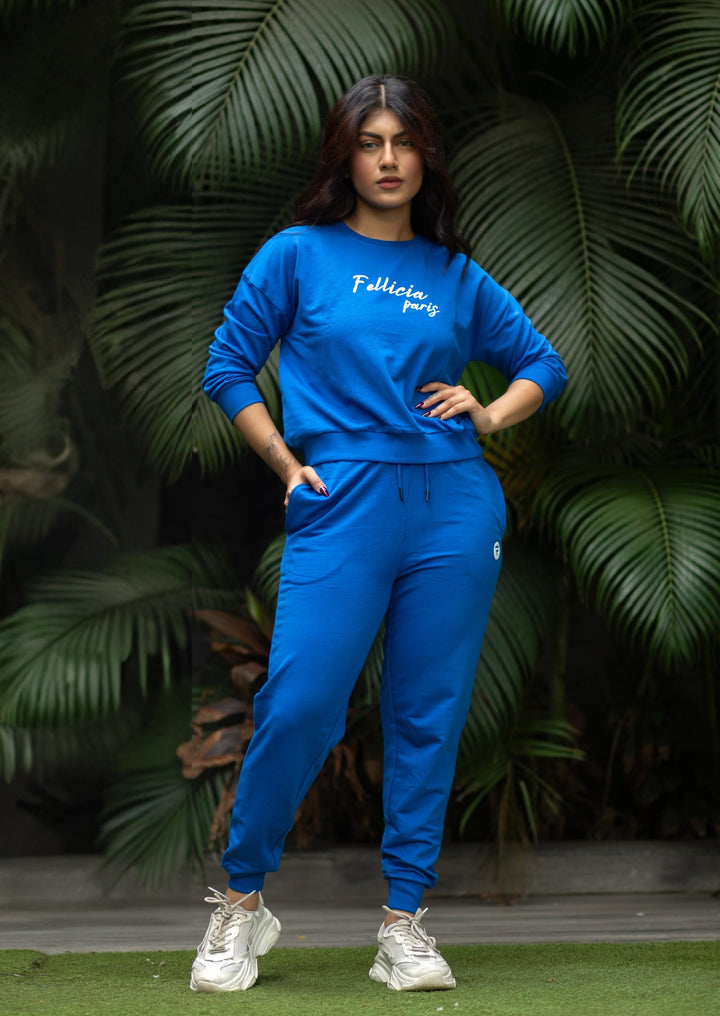 Co-ord Set (Azure Blue) Sweatshirt & Joggers for Women