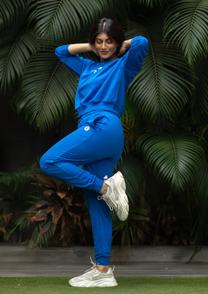 Co-ord Set (Azure Blue) Sweatshirt & Joggers for Women