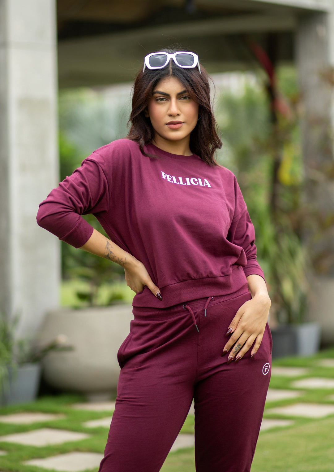 Women's Sweatshirt & Joggers Co-ord Set (Maroon)